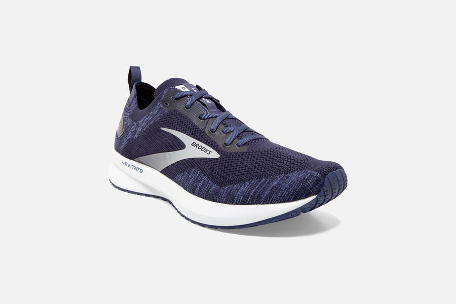 Brooks Running Shoes Mens Navy/Grey/White - Levitate 4 Road - 6318-SCGOX